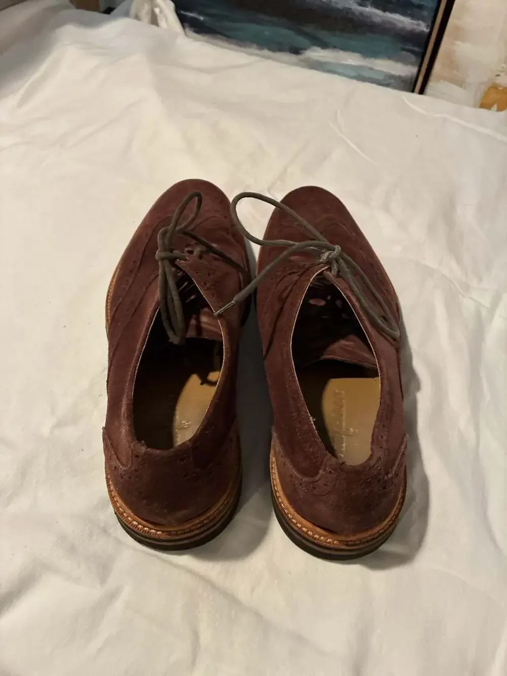 Cole Haan Christy Wedge Gilley Men's Suede Wingtip Oxford Shoes
